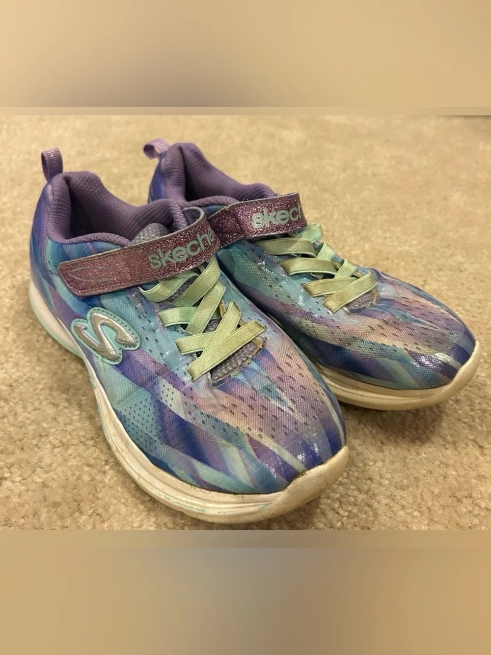 Skechers Blue Purple Sneakers girls size 2